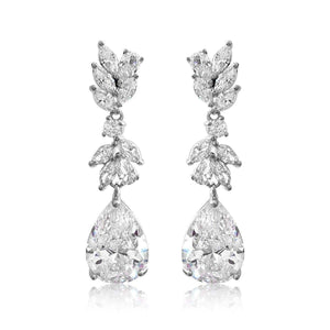 Lily Simulated Diamond Earrings - Olivier Laudus Wedding Jewellery