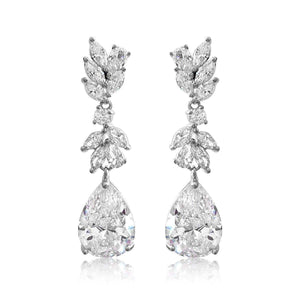 Lily Simulated Diamond Earrings - Olivier Laudus Wedding Jewellery