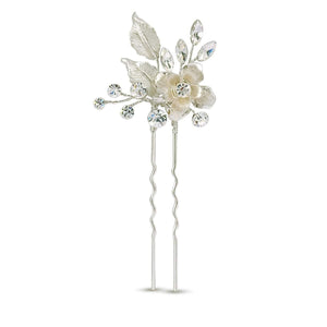 Liv Floral Diamante Hair Pins - Set of 3 - Olivier Laudus Wedding Jewellery