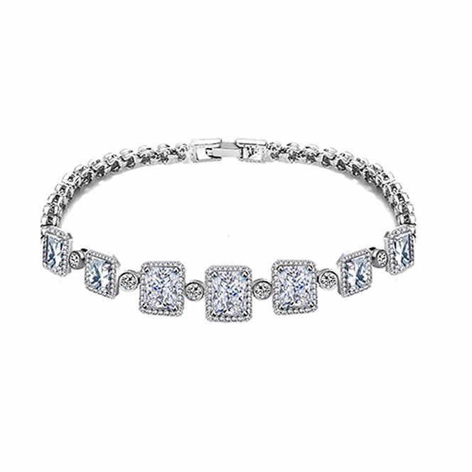 Buy Simulated Diamond Tennis Bracelet in Silvertone (7.00 In) 8.00 ctw at  ShopLC.