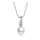 Luna Pearl and Simulated Diamond Pendant - Olivier Laudus Wedding Jewellery