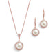 Luna Rose Gold Freshwater Pearl Pendant Set - Olivier Laudus Wedding Jewellery