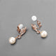 Margot Rose Gold Clip On Pearl Earrings - Olivier Laudus Wedding Jewellery