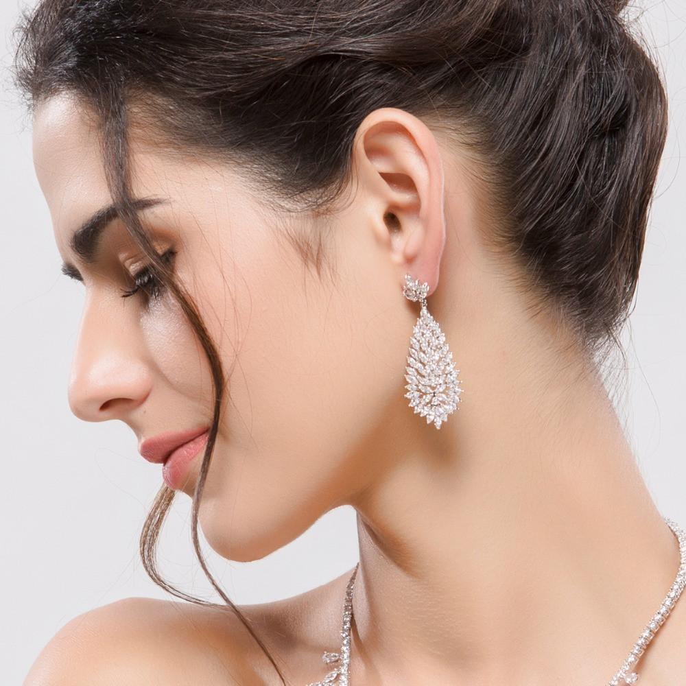 Marquise Simulated Diamond Chandelier Earrings