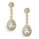 Meghan Clip-on 14ct Gold plated Simulated Diamond Drop earrings - Olivier Laudus Wedding Jewellery