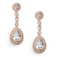 Meghan 14ct Rose Gold plated Drop earrings - Olivier Laudus Wedding Jewellery