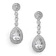 Meghan Clip-on Simulated Diamond Drop earrings - Olivier Laudus Wedding Jewellery