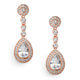 Meghan Clip-on Simulated Diamond Drop earrings - Olivier Laudus Wedding Jewellery