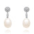 Mia Ivory Freshwater 925 silver pearl earrings - Olivier Laudus Wedding Jewellery
