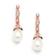 Nerea Rose Gold Freshwater Pearl Earrings - Olivier Laudus Wedding Jewellery