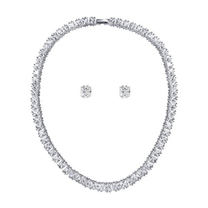 New York Simulated Diamond Necklace Set - Olivier Laudus Wedding Jewellery
