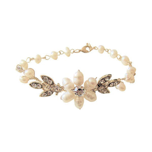 Paris Freshwater Pearl Gold Bracelet - Olivier Laudus Wedding Jewellery