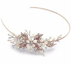 Paris Side Freshwater pearl Headband Gold - Olivier Laudus Wedding Jewellery