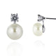 Sandra Pearl Silver Plated Stud Earrings - Olivier Laudus Wedding Jewellery