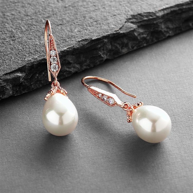 Serenity Pearl Bridal Earrings - Main Image