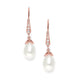 Serenity Rose Gold Pearl Bridal Earrings - Olivier Laudus Wedding Jewellery