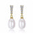 Sylvia Silver Freshwater Pearl Earrings - Olivier Laudus Wedding Jewellery