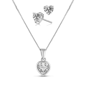 Valentine Simulated Diamond Pendant Set - Olivier Laudus Wedding Jewellery
