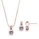 Veronica Rose gold Simulated Diamond Pendant Set - Olivier Laudus Wedding Jewellery