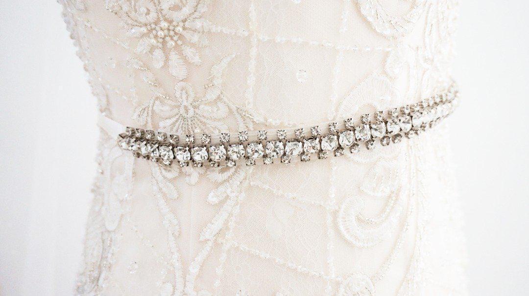 Ivory satin belt clearance