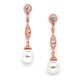 Vintage Pearl and Diamante Rose Gold Earrings