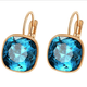 Virginia Midnight Blue Swarovski Crystal Earrings - Olivier Laudus Wedding Jewellery