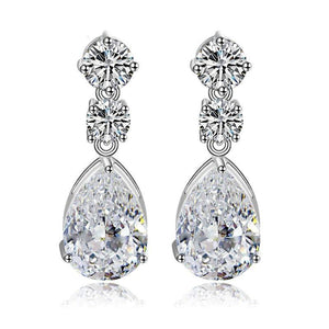 Zoe Simulated Diamond Earrings - Olivier Laudus Wedding Jewellery